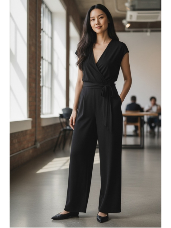 ALFANI Pants - EUC ALFANI Black Petite Jumpsuit LP